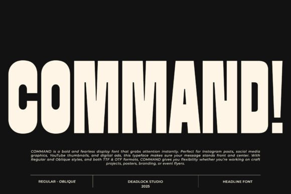 Command Display Font for Bold Web Design and Digital Impact