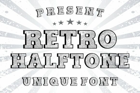 Retro Halftone Font for Crafters and Sellers