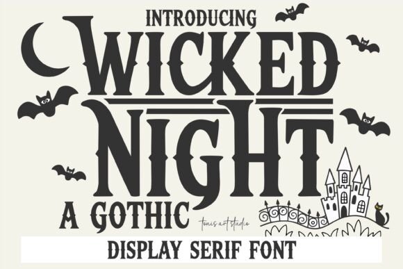 Wicked Night Font for Handmade Crafts and Gothic Product Design
